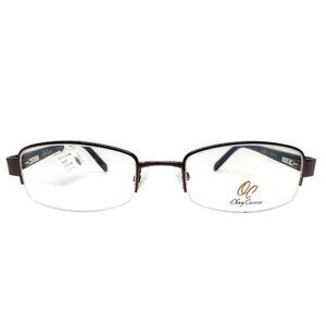 Oleg Cassini Semi-Rimless Dark Brown Designer Eyeglasses Frame